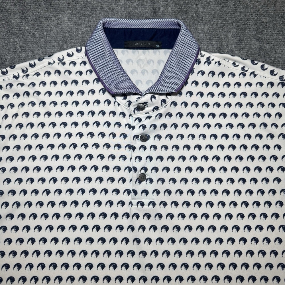 Greyson All Over Print Golf Polo Arrowhead Golf Club Logo‎ White Size XL